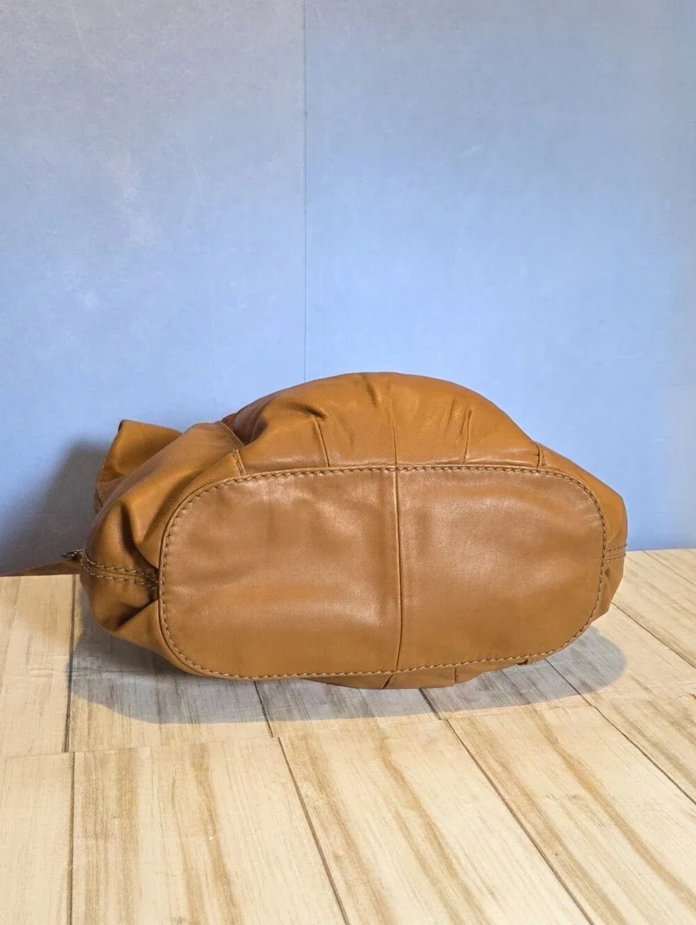 Tignanello Tan Leather Hobo Shoulder Bag